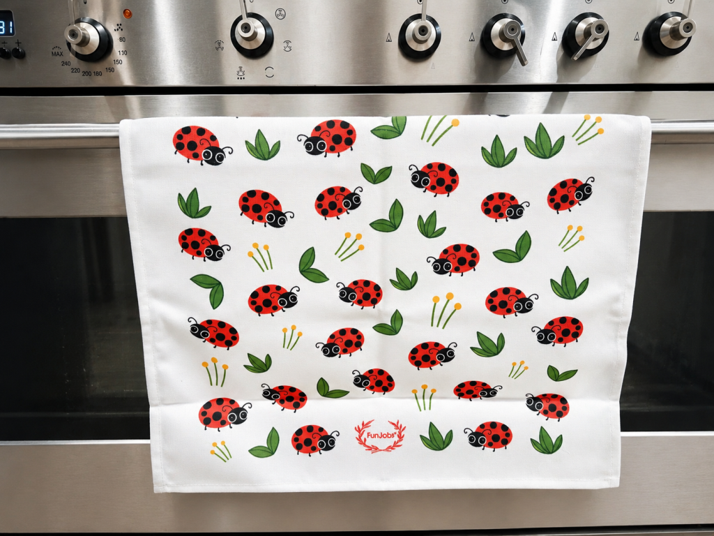 FunJobs Ladybird tea Towel - 100% cotton